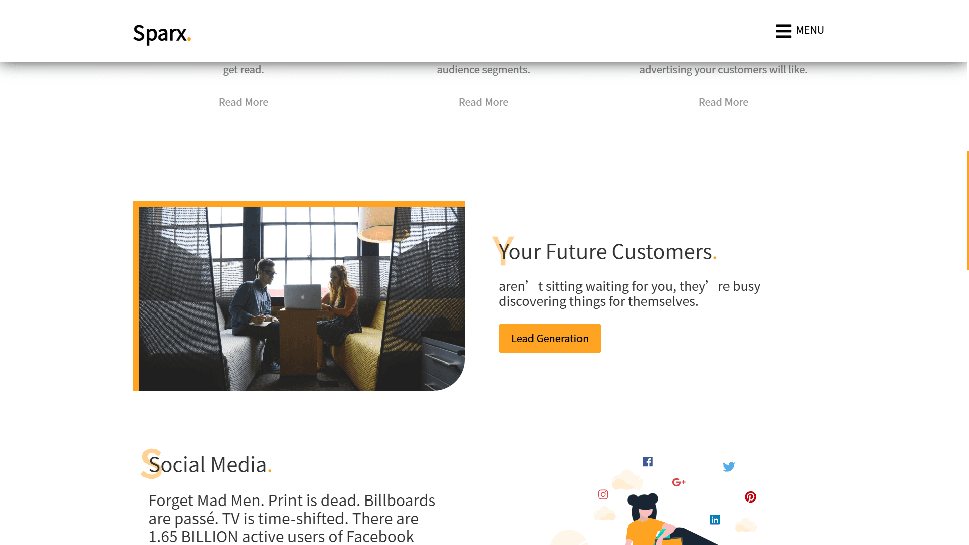 Sparx Media services section